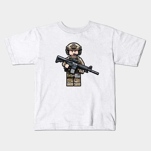 Tactical LEGO Kids T-Shirt by Rawlifegraphic